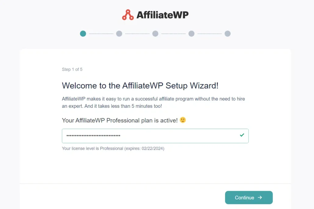 affiliatewp Setup Wizard