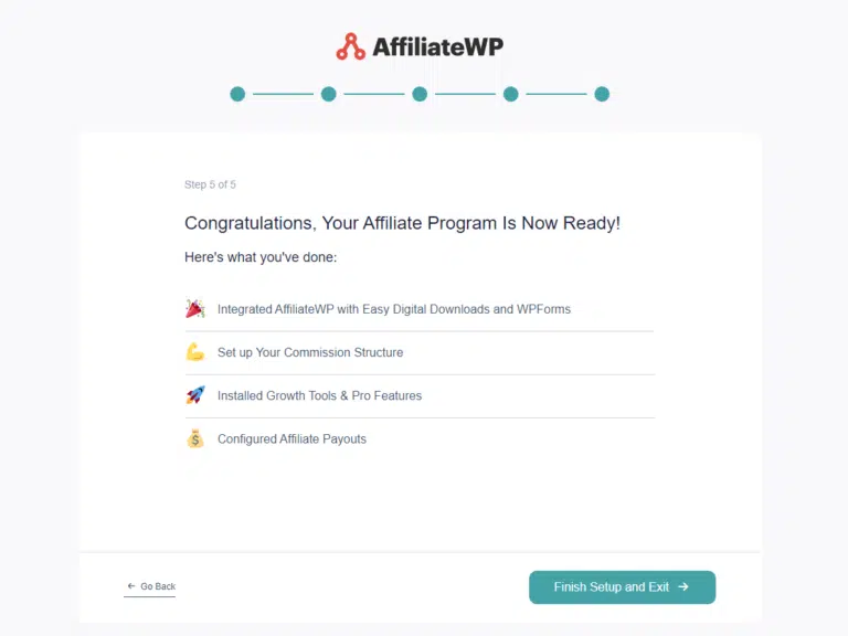 setup wizard complete affiliatewp