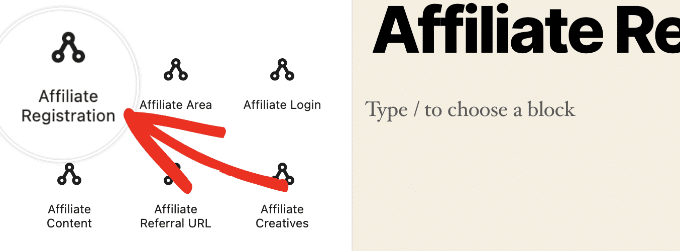 Affiliate registration