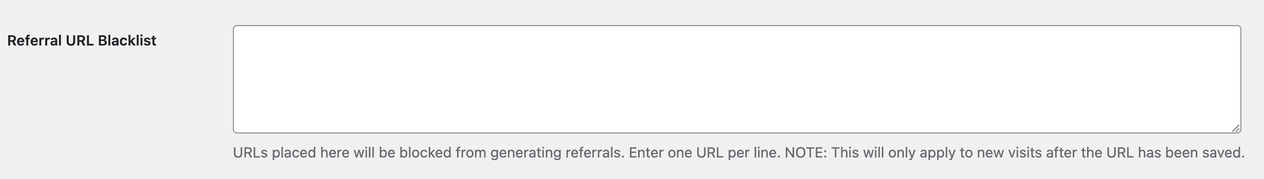 Referral URL Blacklist