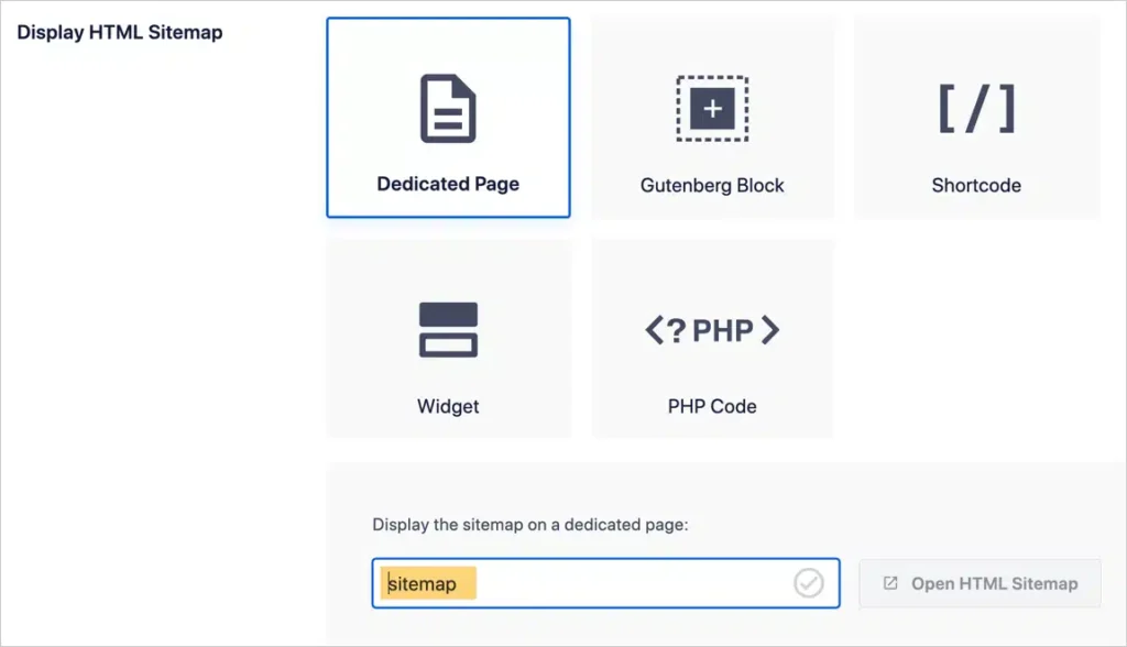 Display HTML Sitemap section