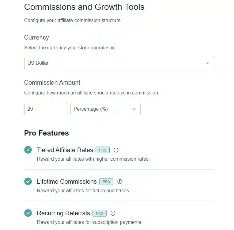 setup wizard commission structure