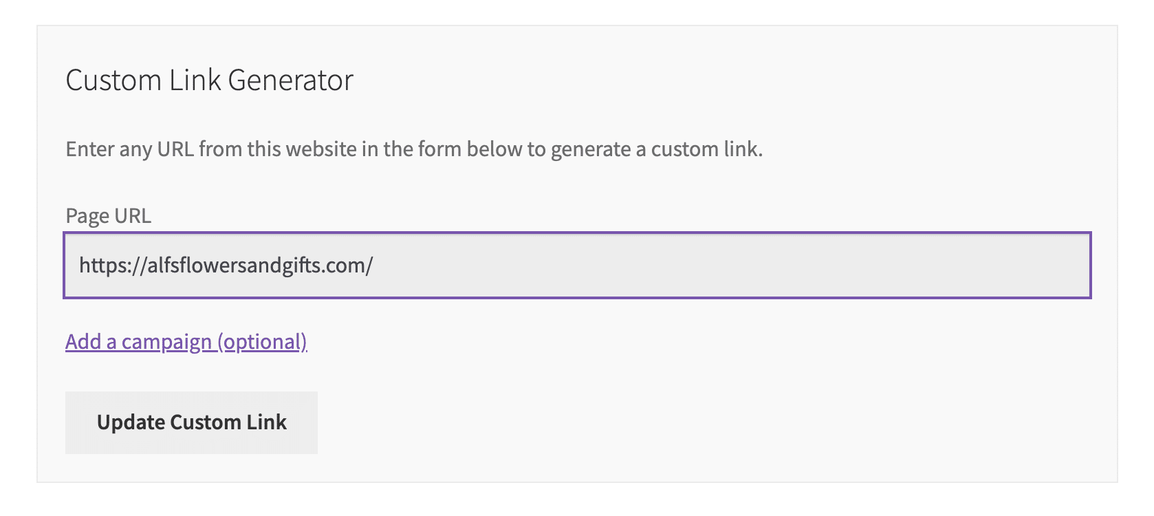 custom link generator