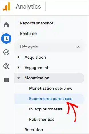 Navigate to Reports » Monetization » Ecommerce to find out top selling products in Analytics