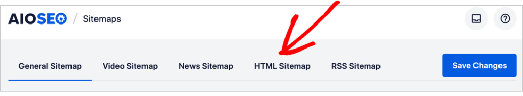 choose the HTML Sitemap 