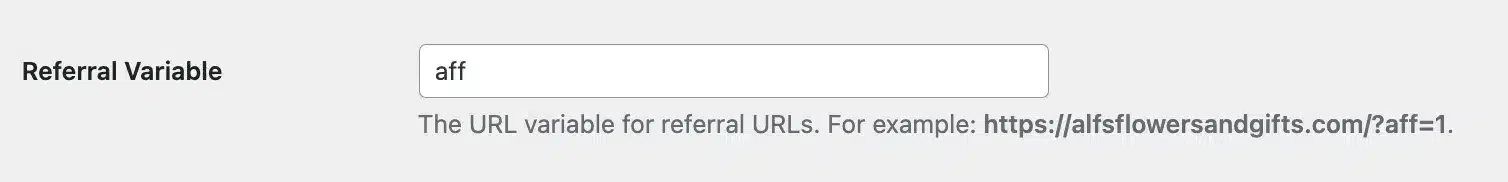 change the default referral variable