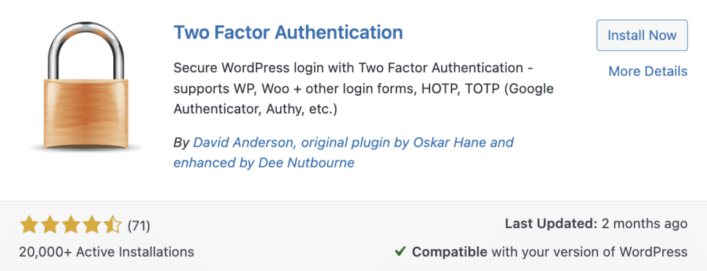  WordPress Two Factor Authentication