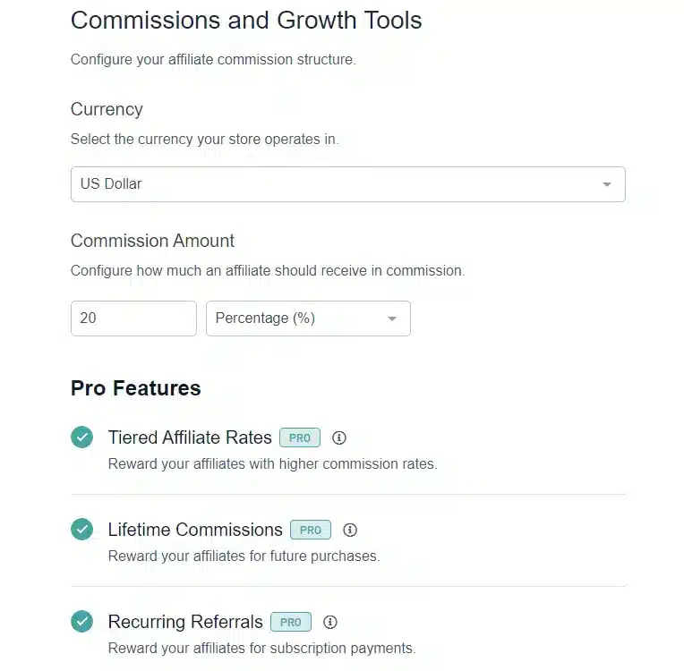 Commission and growth tools