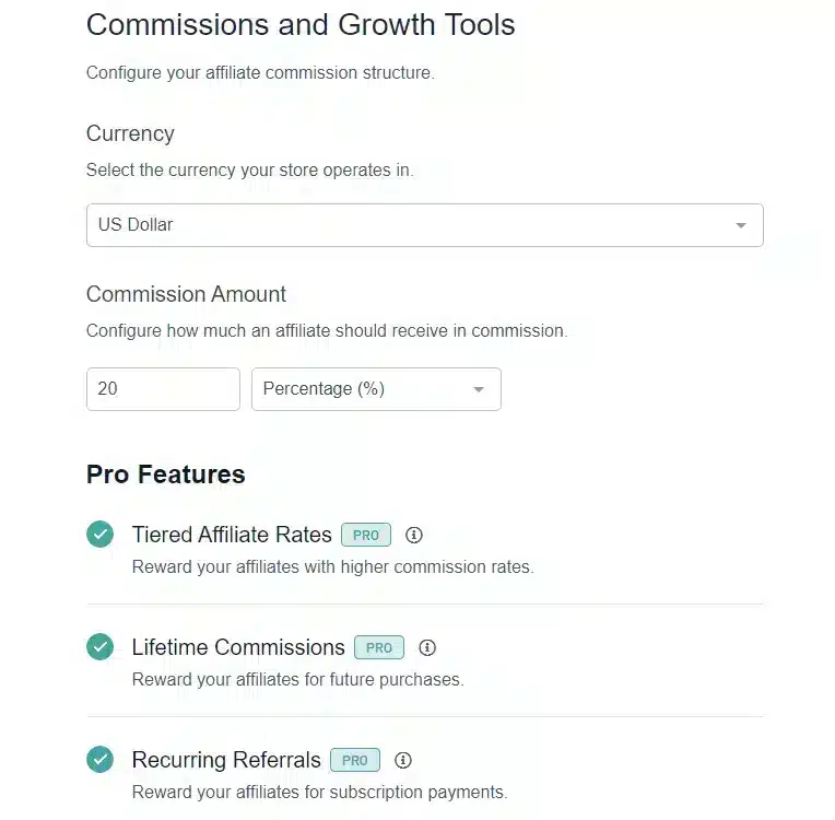 Commission and growth tools