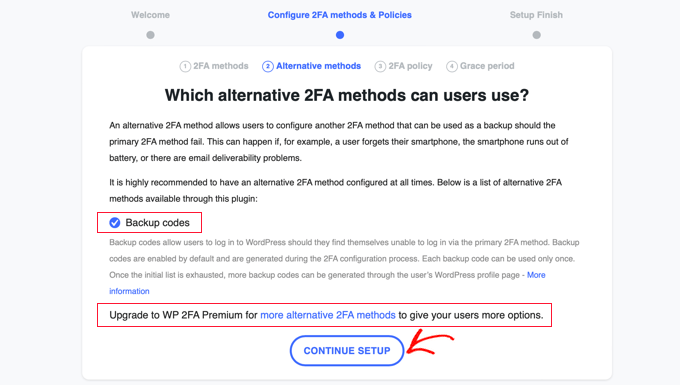 Alternative 2FA methods