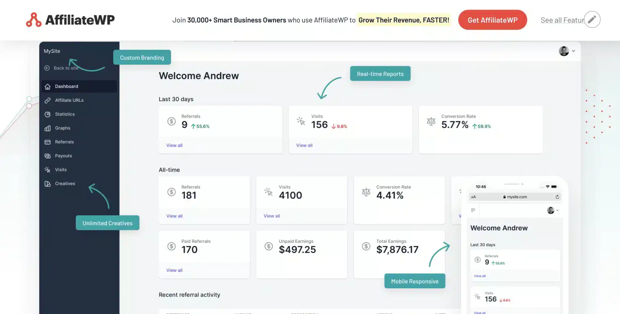 affiliate dashboard