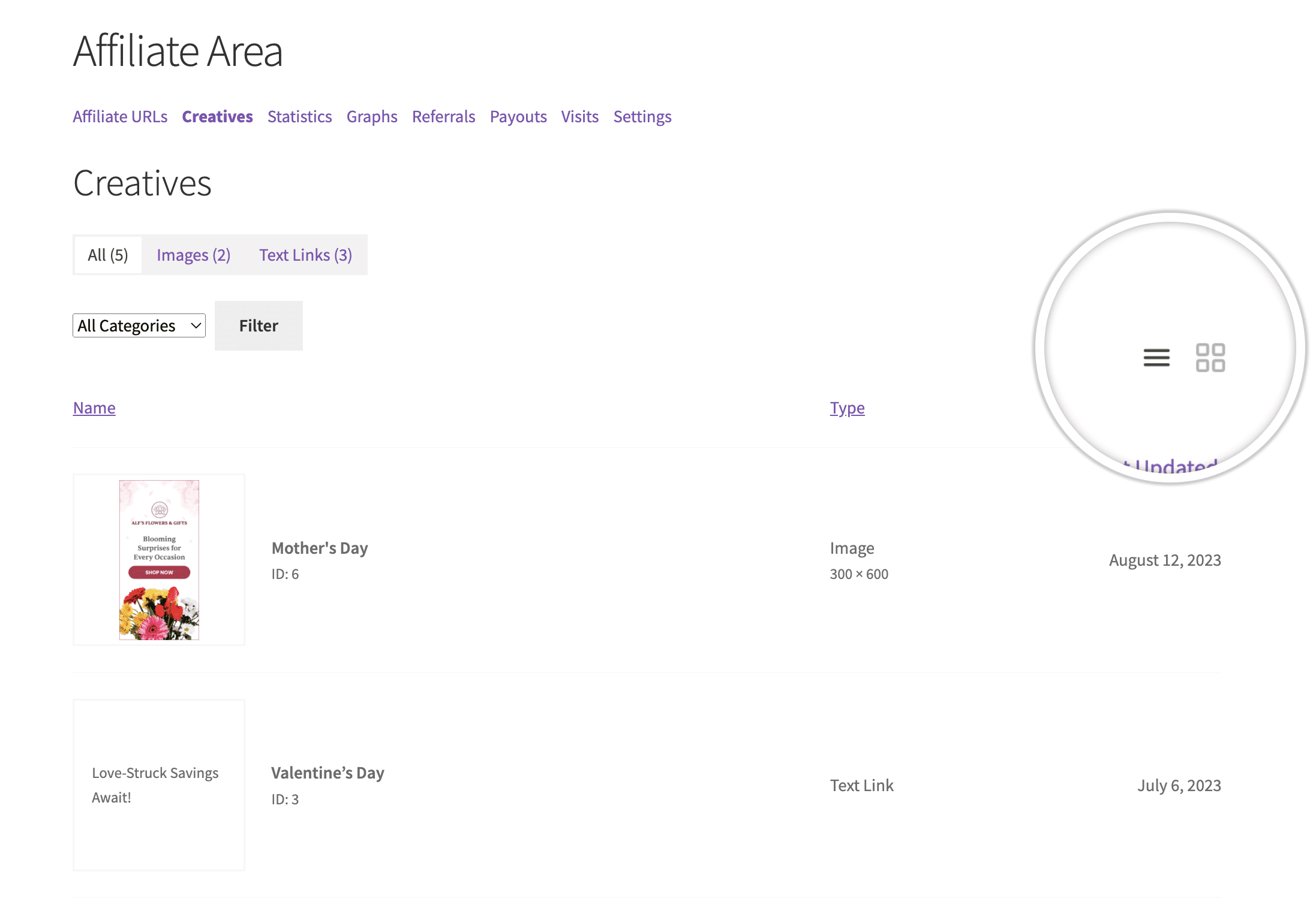 List And Grid View