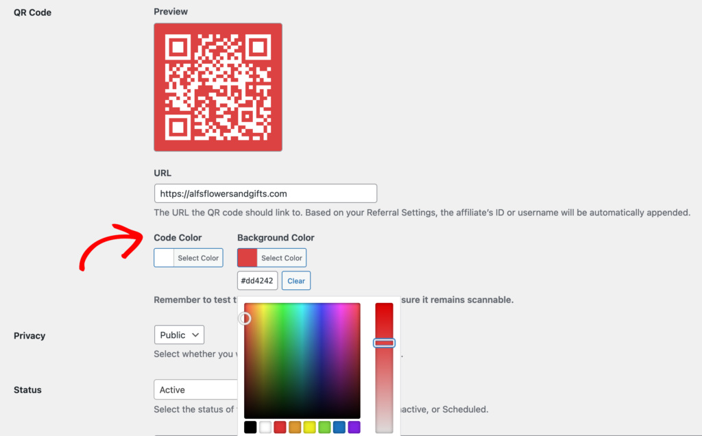 QR Code creative color picker