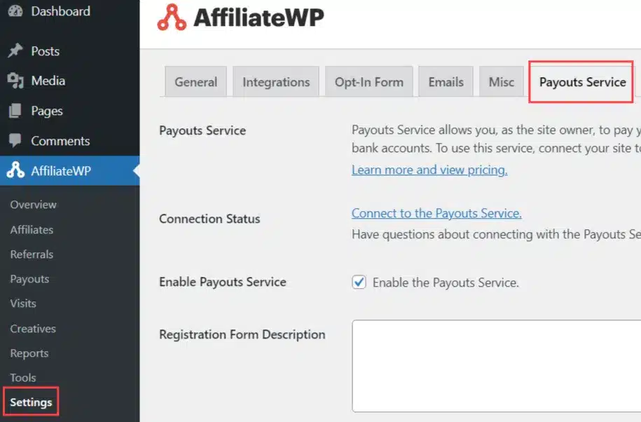AffiliateWP Payouts Service