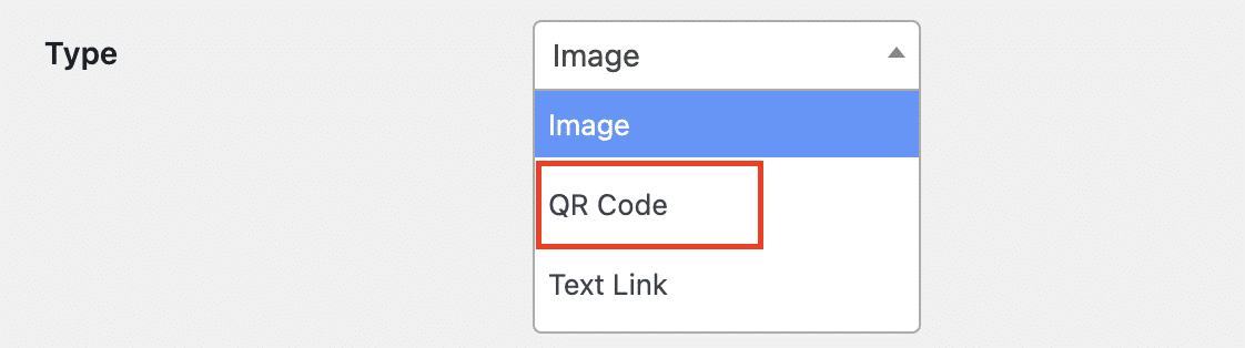 Select the Creative type and choose QR Code