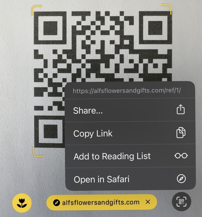 Share QR codes easily.