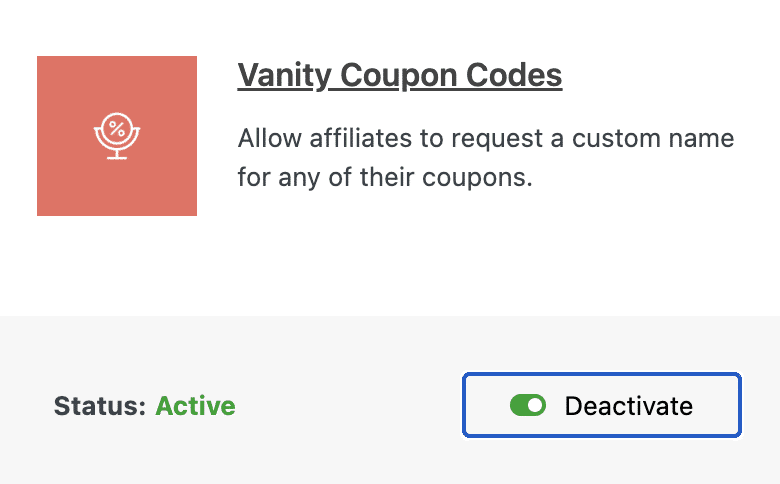 Vanity Coupon Code