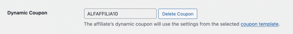 Dynamic Coupon Delete Coupon