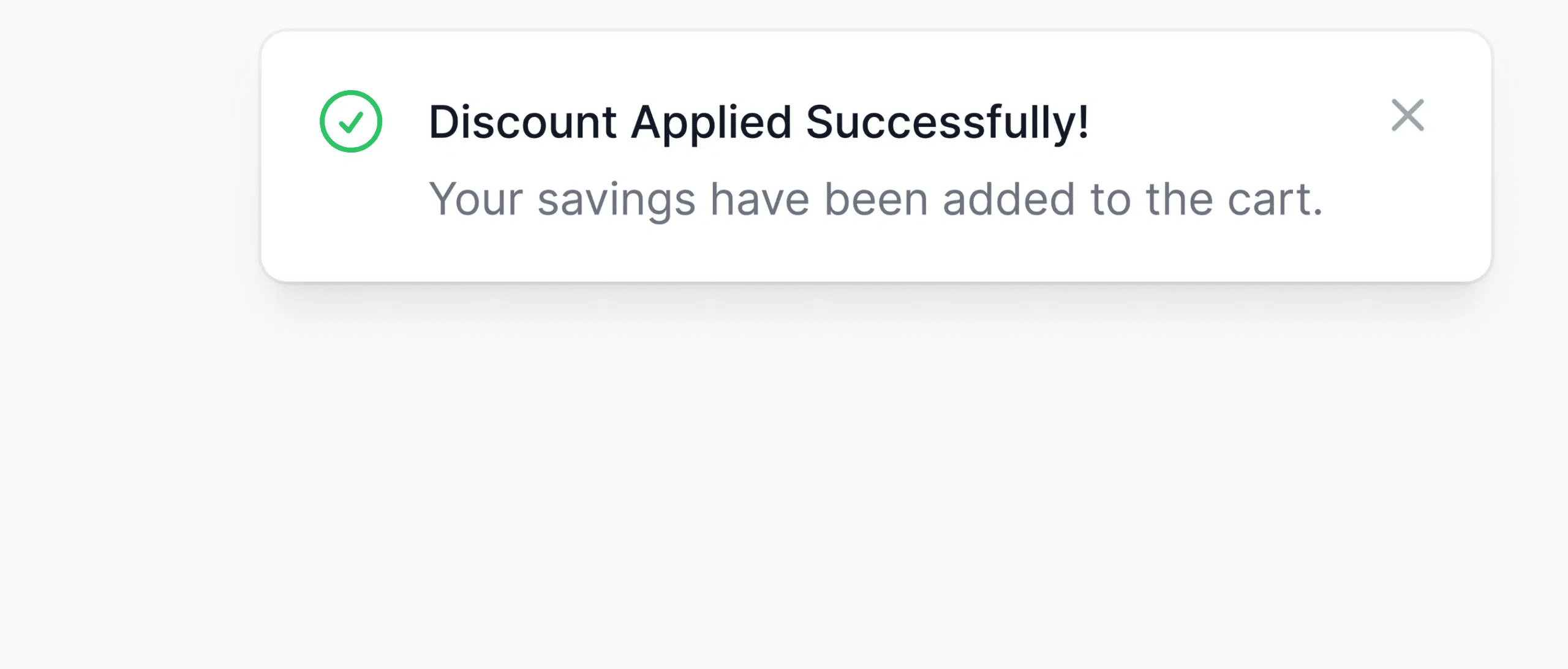 The discount notification