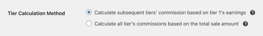 Configuring the tier calculation method