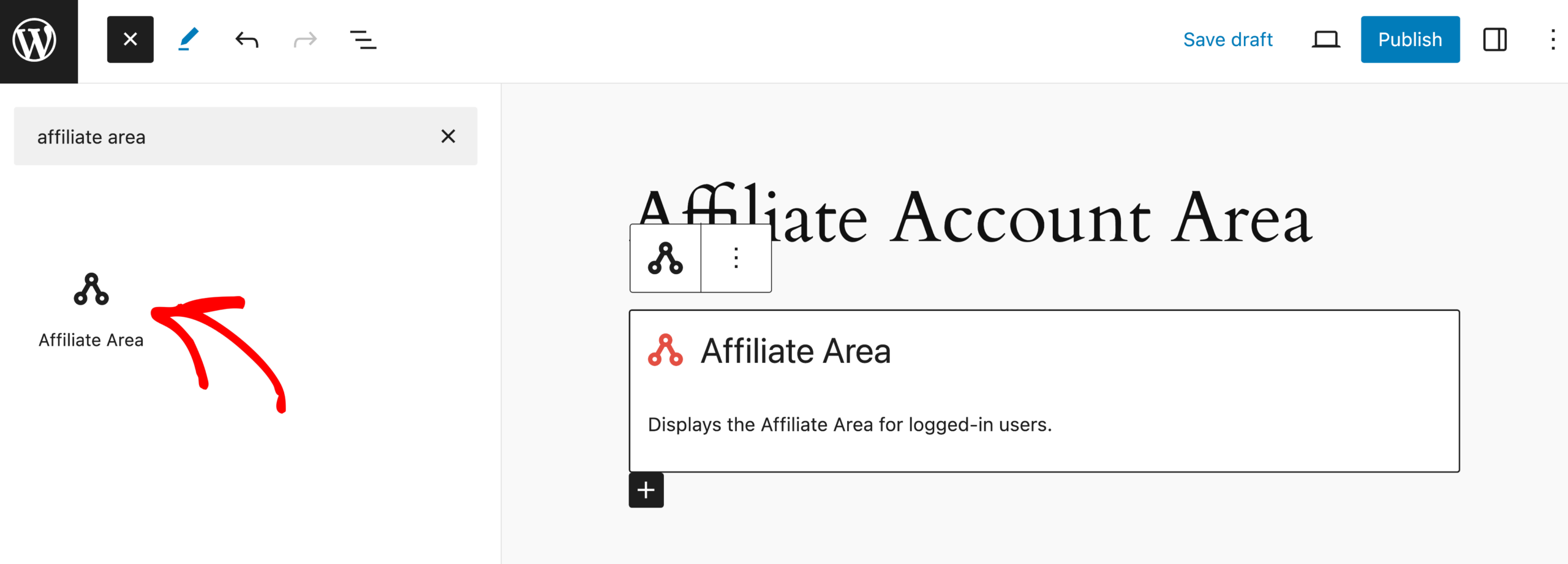 Affiliate Area block