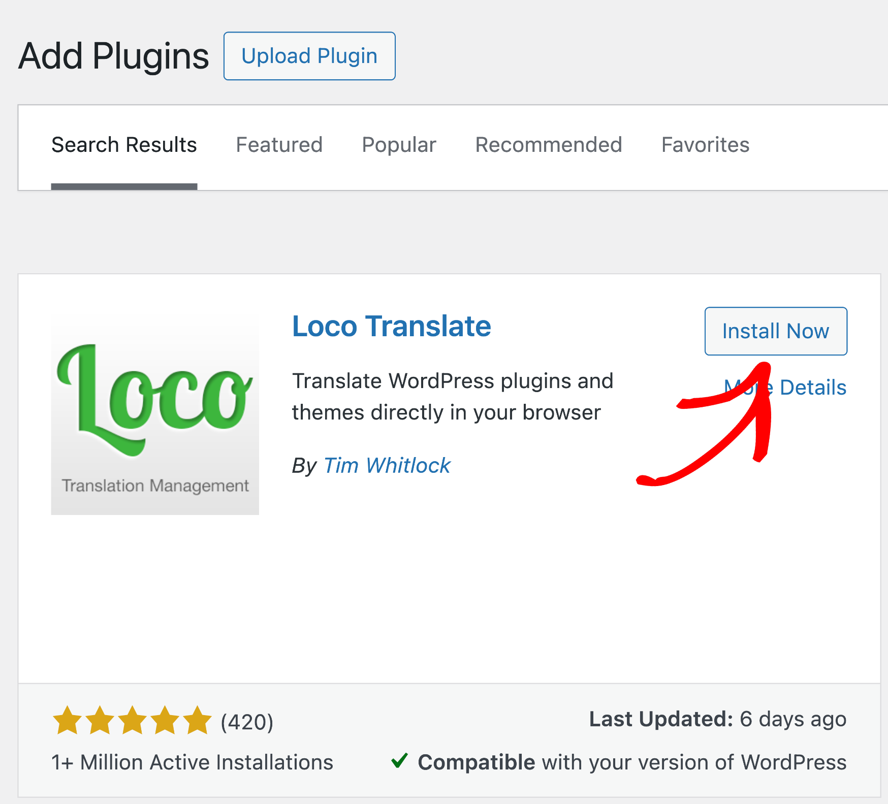 Install Loco translate plugin