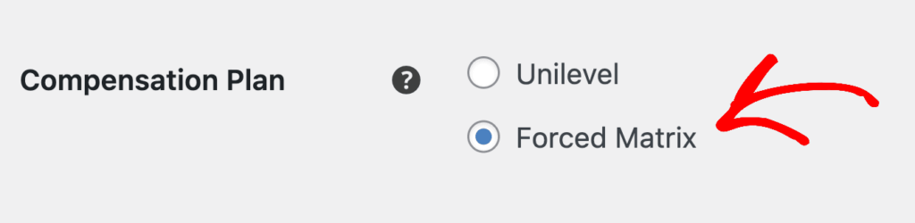 Select forced matrix compensation plan