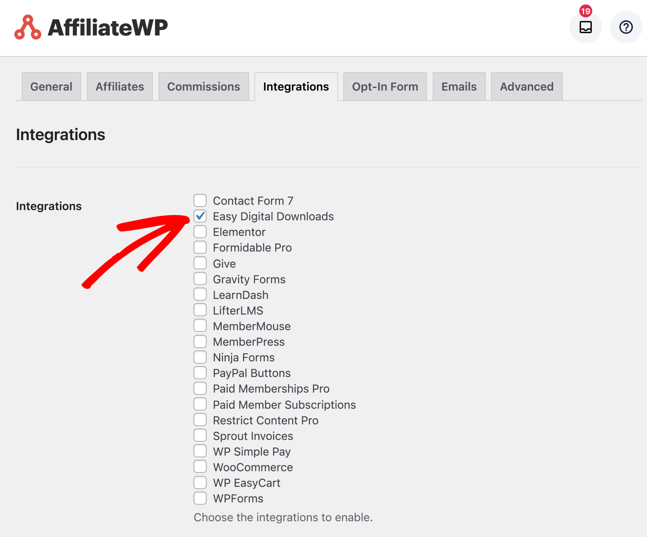 AffiliateWP Easy Digital Downloads integration