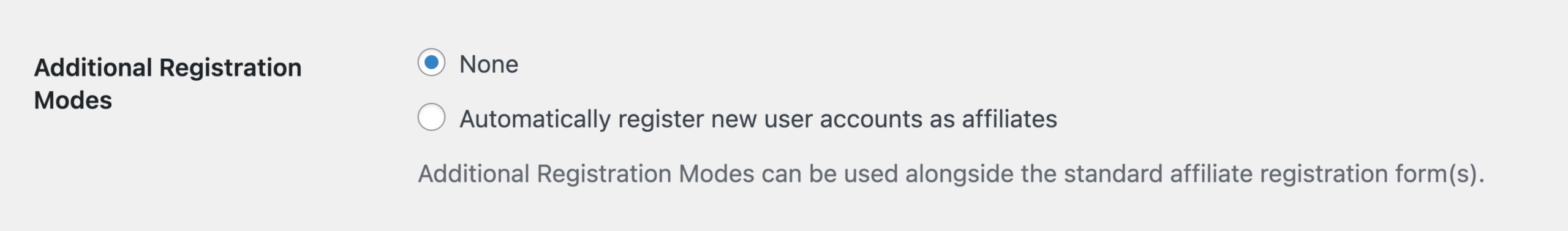 Additional Registration modes