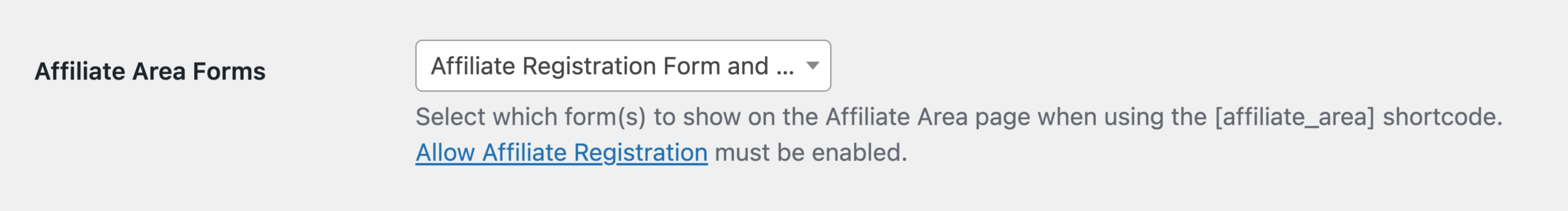 Affiliate Area Forms