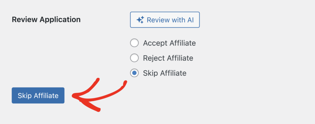 Skipping an affiliate