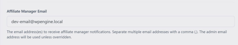 Add Affiliate Manager Email