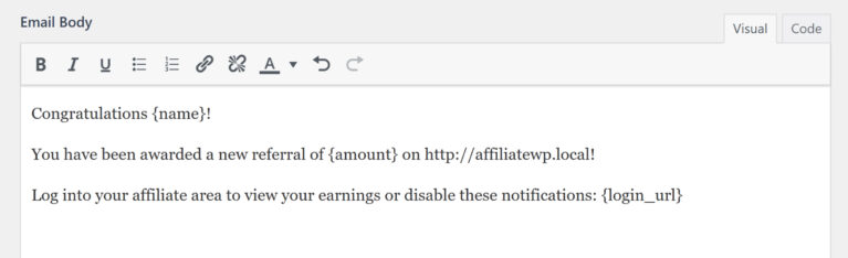 Add Email Content for New Referral