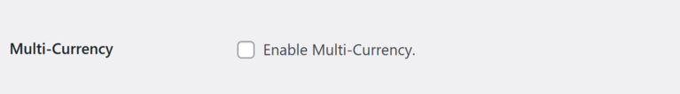 Enable Multi Currency