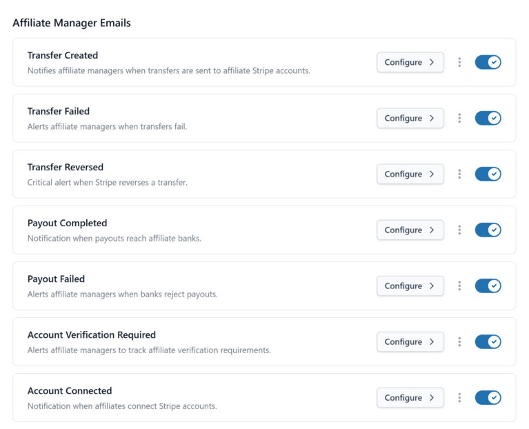 Affiliate Manager Events For Stripe Payouts