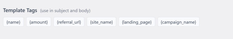 New Referral Templates Tags