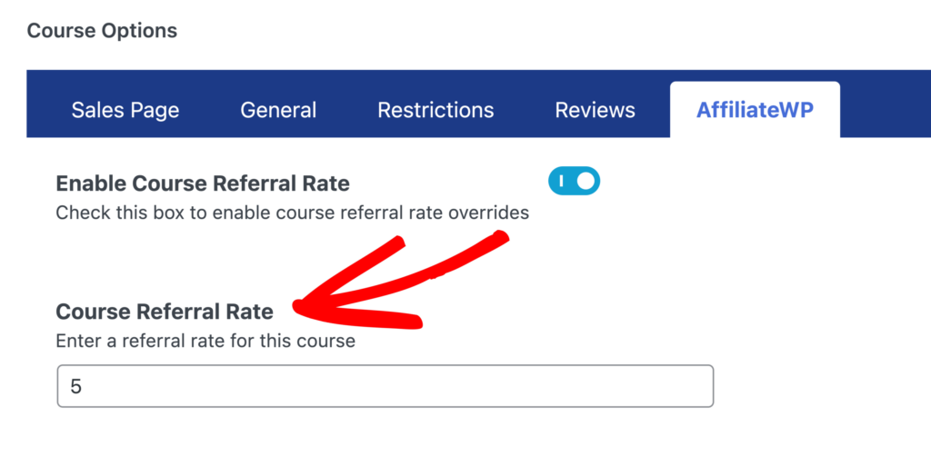 Course referral rate