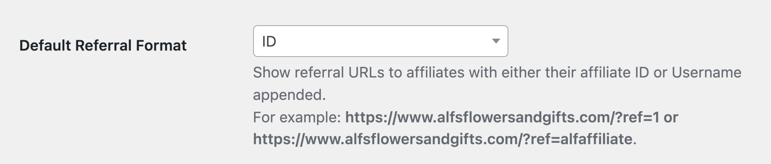 Default Referral Format