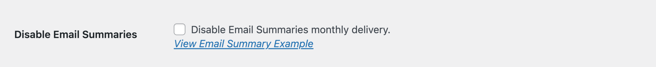 Disable Email Summaries