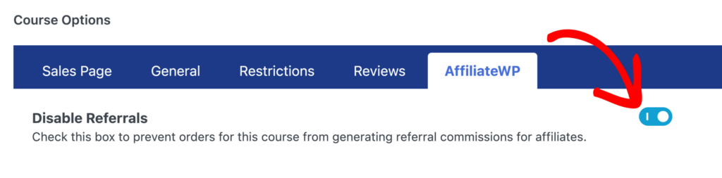 Disable Course referral