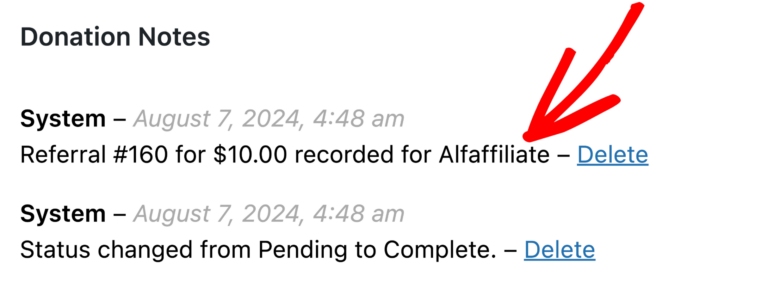 Donation Notes GiveWP