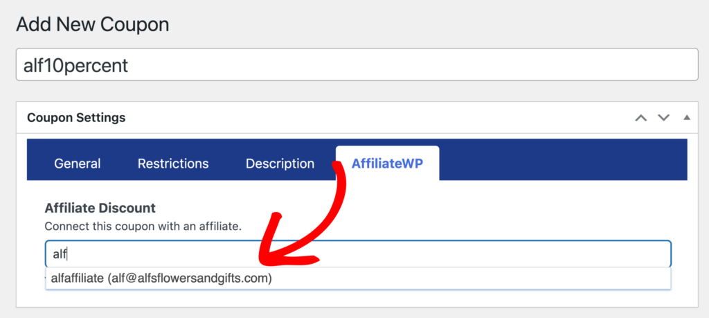 AffiliateWP LifterLMS coupon tracking