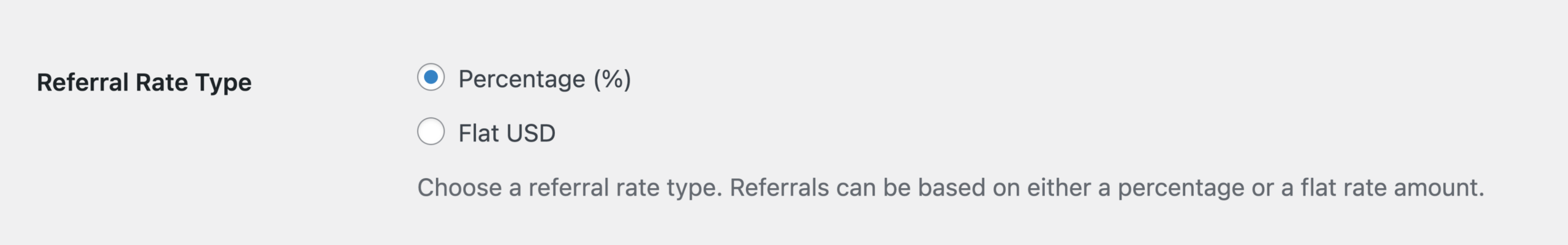 Referral Rate Type