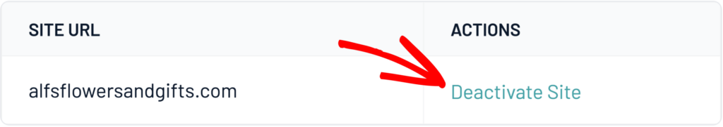 Deactivate Site