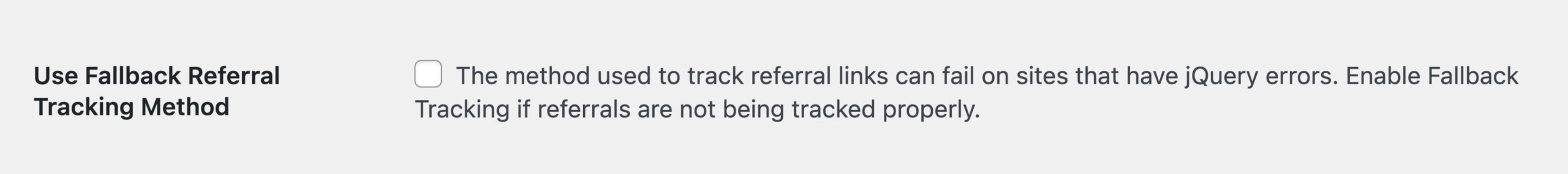 Use Fallback Referral Tracking Method