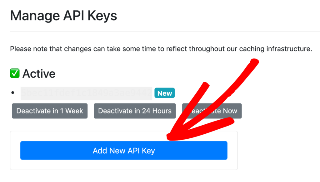 Add New API keys