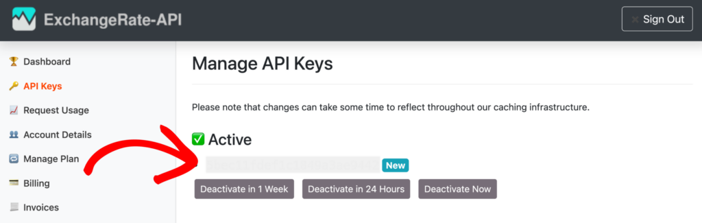 Create API key