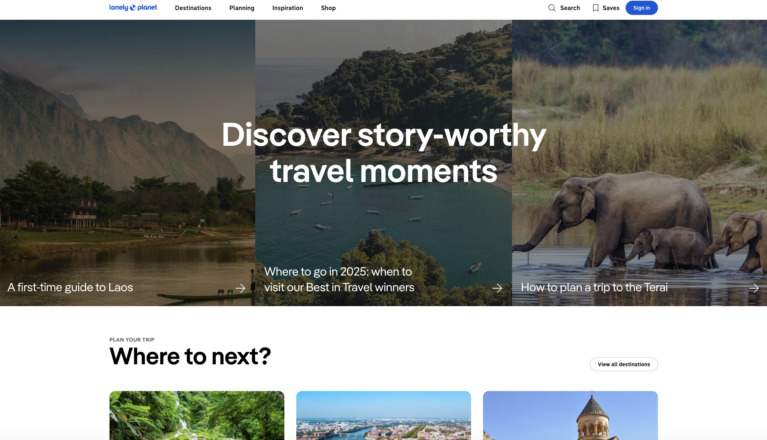 Lonely Planet homepage