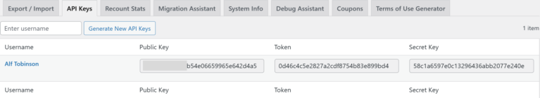 AffiliateWP API Keys
