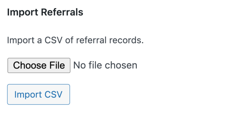 Import referrals CSV